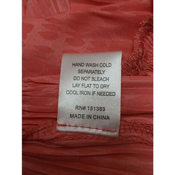 🧡 CURRENT AIR Maude Smocked Tiered Elastic Waist Orange Coral Mini Dress SIZE S - Picture 13 of 15